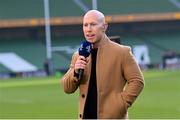 29 November 2020; Channel 4 analyst Peter Stringer ahead of the Autumn Nations Cup match between Ireland and Georgia at the Aviva Stadium in Dublin. Photo by Ramsey Cardy/Sportsfile