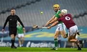 29 November 2020; Seamus Flanagan of Limerick in action against Gearóid McInerney of Galway during the GAA Hurling All-Ireland Senior Championship Semi-Final match between Limerick and Galway at Croke Park in Dublin. Photo by Brendan Moran/Sportsfile