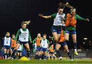 30 November 2020; Niamh Farrelly and Ruesha Littlejohn, right, during a Republic of Ireland training session at Tallaght Stadium in Dublin. Photo by Stephen McCarthy/Sportsfile