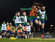 30 November 2020; Aine O'Gorman, left, and Jessica Ziu during a Republic of Ireland training session at Tallaght Stadium in Dublin. Photo by Stephen McCarthy/Sportsfile