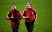 30 November 2020; Laura Freigang, right, and Svenja Huth during a Germany training session at Tallaght Stadium in Dublin. Photo by Stephen McCarthy/Sportsfile