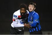 29 November 2020; Nathan Oduwa of Dundalk is marked closely by Adam Lennon of Athlone Town during the Extra.ie FAI Cup Semi-Final match between Athlone Town and Dundalk at Athlone Town Stadium in Athlone, Westmeath. Photo by Stephen McCarthy/Sportsfile