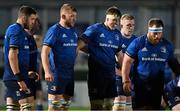 22 November 2020; Leinster forwards, from left, Josh Murphy Rhys Ruddock, Ross Molony, Ryan Baird, Dan Leavy and Michael Bent during the Guinness PRO14 match between Leinster and Cardiff Blues at RDS Arena in Dublin. Photo by Brendan Moran/Sportsfile