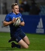 22 November 2020; Michael Silvester of Leinster scores a try during the Guinness PRO14 match between Leinster and Cardiff Blues at RDS Arena in Dublin. Photo by Brendan Moran/Sportsfile