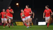 30 November 2020; Damian de Allende, left, Dan Goggin, centre, and Darren Sweetnam of Munster during the Guinness PRO14 match between Munster and Zebre at Thomond Park in Limerick. Photo by Ramsey Cardy/Sportsfile