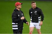 30 November 2020; Munster senior coach Stephen Larkham, left, and JJ Hanrahan ahead of the Guinness PRO14 match between Munster and Zebre at Thomond Park in Limerick. Photo by Ramsey Cardy/Sportsfile