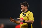30 November 2020; Referee Ben Whitehouse during the Guinness PRO14 match between Munster and Zebre at Thomond Park in Limerick. Photo by Ramsey Cardy/Sportsfile