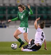 1 December 2020; Heather Payne of Republic of Ireland is tackled by Marina Hegering of Germany during the UEFA Women's EURO 2022 Qualifier match between Republic of Ireland and Germany at Tallaght Stadium in Dublin. Photo by Stephen McCarthy/Sportsfile