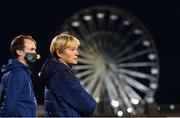 1 December 2020; Republic of Ireland manager Vera Pauw and performance analyst Andrew Holt during the UEFA Women's EURO 2022 Qualifier match between Republic of Ireland and Germany at Tallaght Stadium in Dublin. Photo by Stephen McCarthy/Sportsfile