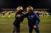 1 December 2020; Republic of Ireland manager Vera Pauw and Germany head coach Martina Voss-Tecklenburg prior to the UEFA Women's EURO 2022 Qualifier match between Republic of Ireland and Germany at Tallaght Stadium in Dublin. Photo by Stephen McCarthy/Sportsfile