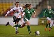 1 December 2020; Ellen Molloy of Republic of Ireland in action against Dzsenifer Marozsán of Germany during the UEFA Women's EURO 2022 Qualifier match between Republic of Ireland and Germany at Tallaght Stadium in Dublin. Photo by Stephen McCarthy/Sportsfile