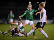 1 December 2020; Denise O'Sullivan of Republic of Ireland in action against Lena Lattwein of Germany during the UEFA Women's EURO 2022 Qualifier match between Republic of Ireland and Germany at Tallaght Stadium in Dublin. Photo by Stephen McCarthy/Sportsfile