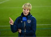 1 December 2020; Republic of Ireland manager Vera Pauw speaks to RTÉ following the UEFA Women's EURO 2022 Qualifier match between Republic of Ireland and Germany at Tallaght Stadium in Dublin. Photo by Stephen McCarthy/Sportsfile