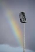 15 November 2020; A rainbow is seen near the floodlights during the Munster GAA Hurling Senior Championship Final match between Limerick and Waterford at Semple Stadium in Thurles, Tipperary. Photo by Brendan Moran/Sportsfile