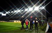 8 December 2020; (EDITOR'S NOTE: This image was created using a starburst filter) Uachtarán Chumann Lúthchleas Gael John Horan walks with members of Clontarf GAA club Eimear Spring and her sons Hugh, left, age 8, and Gary, age 11, during the launch of Ireland Lights Up 2021 in partnership with RTÉ’s Operation Transformation and Get Ireland Walking at Croke Park in Dublin. Photo by David Fitzgerald/Sportsfile