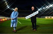 8 December 2020; (EDITOR'S NOTE: This image was created using a starburst filter) Presenter Kathryn Thomas and Uachtarán Chumann Lúthchleas Gael John Horan during the launch of Ireland Lights Up 2021 in partnership with RTÉ’s Operation Transformation and Get Ireland Walking at Croke Park in Dublin. Photo by David Fitzgerald/Sportsfile