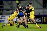 4 December 2020; Peter Sullivan of Connacht is tackled by Tommaso Benvenuti and Tommaso Menoncello of Benetton during the Guinness PRO14 match between Connacht and Benetton at the Sportsground in Galway. Photo by Harry Murphy/Sportsfile