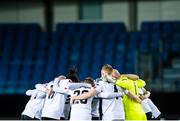 3 December 2020; Dundalk players huddle prior to the UEFA Europa League Group B match between Molde FK and Dundalk at Molde Stadion in Molde, Norway. Photo by Marius Simensen/Sportsfile