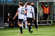3 December 2020; Dundalk players David McMillan and Sean Gannon, 2, leave the pitch following the UEFA Europa League Group B match between Molde FK and Dundalk at Molde Stadion in Molde, Norway. Photo by Marius Simensen/Sportsfile