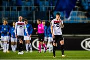 3 December 2020; Dundalk's Patrick McEleney and Chris Shields after their side conceded their third goal during the UEFA Europa League Group B match between Molde FK and Dundalk at Molde Stadion in Molde, Norway. Photo by Marius Simensen/Sportsfile