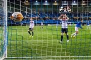 3 December 2020; Sean Hoare and Cameron Dummigan, left, of Dundalk react after conceding their opening goal during the UEFA Europa League Group B match between Molde FK and Dundalk at Molde Stadion in Molde, Norway. Photo by Marius Simensen/Sportsfile