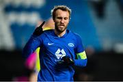 3 December 2020; Magnus Wolff Eikrem of Molde celebrates after scoring his side's first goal during the UEFA Europa League Group B match between Molde FK and Dundalk at Molde Stadion in Molde, Norway. Photo by Marius Simensen/Sportsfile