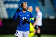 3 December 2020; Magnus Wolff Eikrem of Molde celebrates after scoring his side's first goal during the UEFA Europa League Group B match between Molde FK and Dundalk at Molde Stadion in Molde, Norway. Photo by Marius Simensen/Sportsfile