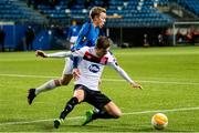 3 December 2020; Erling Knudtzon of Molde and Sean Gannon of Dundalk during the UEFA Europa League Group B match between Molde FK and Dundalk at Molde Stadion in Molde, Norway. Photo by Marius Simensen/Sportsfile