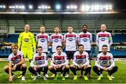 3 December 2020; The Dundalk team, back row, from left, Gary Rogers, Sean Hoare, Andy Boyle, Brian Gartland, Nathan Oduwa, Chris Shields, front row, Greg Sloggett, Daniel Kelly, Sean Gannon, Jordan Flores and Cameron Dummigan prior to the UEFA Europa League Group B match between Molde FK and Dundalk at Molde Stadion in Molde, Norway. Photo by Marius Simensen/Sportsfile