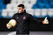 3 December 2020; Goalkeeper Jimmy Corcoran warms up prior to the UEFA Europa League Group B match between Molde FK and Dundalk at Molde Stadion in Molde, Norway. Photo by Marius Simensen/Sportsfile