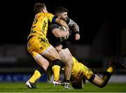 4 December 2020; Sammy Arnold of Connacht is tackled by Ian Keatley and Tommaso Menoncello of Benetton during the Guinness PRO14 match between Connacht and Benetton at the Sportsground in Galway. Photo by Harry Murphy/Sportsfile