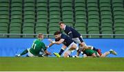 5 December 2020; Keith Earls of Ireland scores his side's first try during the Autumn Nations Cup match between Ireland and Scotland at the Aviva Stadium in Dublin. Photo by Ramsey Cardy/Sportsfile