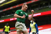5 December 2020; Keith Earls of Ireland celebrates after scoring his side's third try during the Autumn Nations Cup match between Ireland and Scotland at the Aviva Stadium in Dublin. Photo by Ramsey Cardy/Sportsfile