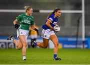 5 December 2020; Aoife Gorman of  Wicklow in action against Aoife Flanagan of Fermanagh during the TG4 All-Ireland Junior Ladies Football Championship Final match between Fermanagh and Wicklow at Parnell Park in Dublin. Photo by Matt Browne/Sportsfile