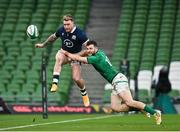 5 December 2020; Stuart Hogg of Scotland is tackled by Robbie Henshaw of Ireland during the Autumn Nations Cup match between Ireland and Scotland at the Aviva Stadium in Dublin. Photo by Seb Daly/Sportsfile