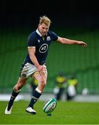 5 December 2020; Jaco van der Walt of Scotland kicks a conversion, following a try by team-mate Duhan van der Merwe, during the Autumn Nations Cup match between Ireland and Scotland at the Aviva Stadium in Dublin. Photo by Seb Daly/Sportsfile