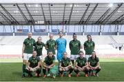 19 September 2020; The Republic of Ireland team, back row, from left, Louise Quinn, Ruesha Littlejohn, Diane Caldwell, Marie Hourihan, Rianna Jarrett, Niamh Fahey with, front row, Megan Connolly, Katie McCabe, Denise O'Sullivan, Leanne Kiernan and Aine O'Gorman prior to the UEFA Women's 2021 European Championships Qualifier Group I match between Germany and Republic of Ireland at Stadion Essen in Essen, Germany. Photo by Thomas Boecker/DFB via Sportsfile