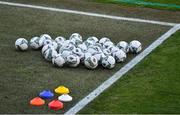 1 December 2020; A view of footballs and cones pitchside during the UEFA Women's EURO 2022 Qualifier match between Republic of Ireland and Germany at Tallaght Stadium in Dublin. Photo by Eóin Noonan/Sportsfile