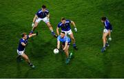 5 December 2020; Paddy Small of Dublin in action against Cavan players, from left, Pádraig Faulkner, Gerard Smith, Jason McLoughlin and Luke Fortune during the GAA Football All-Ireland Senior Championship Semi-Final match between Cavan and Dublin at Croke Park in Dublin. Photo by Dáire Brennan/Sportsfile