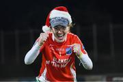 5 December 2020; Fermanagh goalkeeper Shauna Murphy celebrates after the TG4 All-Ireland Junior Ladies Football Championship Final match between Fermanagh and Wicklow at Parnell Park in Dublin. Photo by Matt Browne/Sportsfile