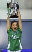 5 December 2020; Fermanagh captain Courteney Murphy lifts the cup after the TG4 All-Ireland Junior Ladies Football Championship Final match between Fermanagh and Wicklow at Parnell Park in Dublin. Photo by Matt Browne/Sportsfile