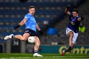 5 December 2020; Philip McMahon of Dublin has a shot on goal despite the efforts of Niall Murray of Cavan during the GAA Football All-Ireland Senior Championship Semi-Final match between Cavan and Dublin at Croke Park in Dublin. Photo by Ray McManus/Sportsfile