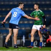 5 December 2020; Brian Fenton of Dublin, left, and Raymond Galligan of Cavan after the final whistle of the GAA Football All-Ireland Senior Championship Semi-Final match between Cavan and Dublin at Croke Park in Dublin. Photo by Ray McManus/Sportsfile