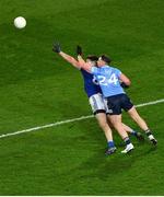 5 December 2020; Thomas Galligan of Cavan in action against Philip McMahon of Dublin during the GAA Football All-Ireland Senior Championship Semi-Final match between Cavan and Dublin at Croke Park in Dublin. Photo by Dáire Brennan/Sportsfile