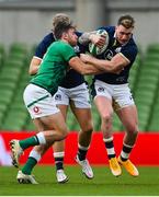 5 December 2020; Stuart Hogg of Scotland is tackled by Hugo Keenan of Ireland during the Autumn Nations Cup match between Ireland and Scotland at the Aviva Stadium in Dublin. Photo by Ramsey Cardy/Sportsfile