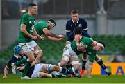 5 December 2020; James Ryan of Ireland is tackled by Zander Fagerson of Scotland during the Autumn Nations Cup match between Ireland and Scotland at the Aviva Stadium in Dublin. Photo by Ramsey Cardy/Sportsfile