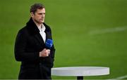 5 December 2020; Former Ireland international Jamie Heaslip during his role as television analyst for RTÉ after the Autumn Nations Cup match between Ireland and Scotland at the Aviva Stadium in Dublin. Photo by Brendan Moran/Sportsfile