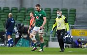 5 December 2020; Iain Henderson of Ireland leaves the pitch with team doctor Dr Ciaran Cosgrave during the Autumn Nations Cup match between Ireland and Scotland at the Aviva Stadium in Dublin. Photo by Ramsey Cardy/Sportsfile