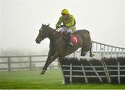 6 December 2020; Skyace, with Jody McGarvey up, jumps the last on their way to winning the Voler La Vedette Mares Novice Hurdle at Punchestown Racecourse in Kildare. Photo by Seb Daly/Sportsfile