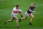 6 December 2020; Melissa Duggan of Cork in action against Sinéad Burke of Galway during the TG4 All-Ireland Senior Ladies Football Championship Semi-Final match between Cork and Galway at Croke Park in Dublin. Photo by Ramsey Cardy/Sportsfile